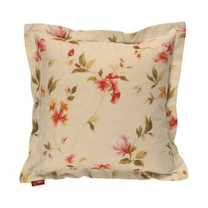 Housse de coussin à volant plat Petites fleurs - Beige - 40 x 40 cm