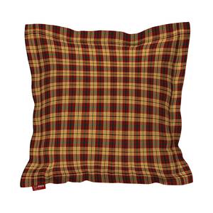 Housse de coussin avec couture verticale Jaune / Marron / Vert - A carreaux - 45 x 45 cm