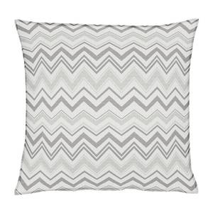 Housse de coussin Outdoor II Tissu mélangé - Gris clair / Bleu ciel - Crème / Taupe