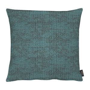 Housse de coussin Prat Tissu - Anthracite / Bleu pétrole