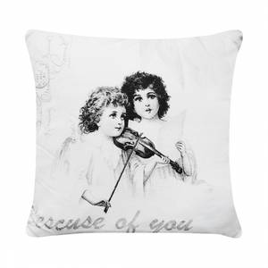 Housse coussin Romantik Because of You Blanc - Textile - 40 x 40 cm