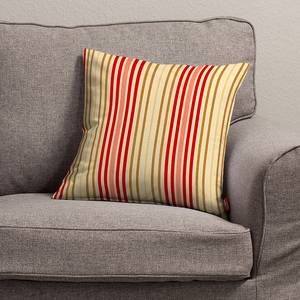 Housse de coussin Rayures rouges, beige - 40 x 40 cm