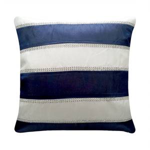Kussensloop Strepen Blauw - Wit - Textiel - 45 x 45 cm