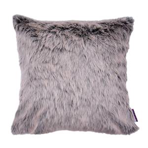 Kussensloop T-blush fur geweven stof - bruinzilverkleurig/grijs