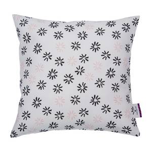 Housse de coussin T-Painted Flowers Coton - Blanc / Noir