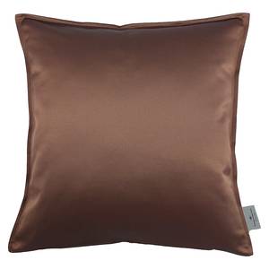 Housse de coussin T Satin Piping (avec volant plat) - Marron