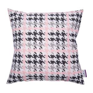 Housse de coussin T-Soft Houndstooth Coton - Gris / Noir