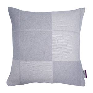 Housse de coussin T-soft wool check Tissu - Bleu gris