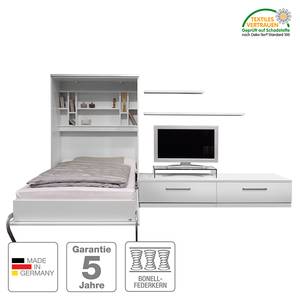 Wandklapbed combinatie Majano Wit - 110 x 205cm - Bonell-binnenveringmatras