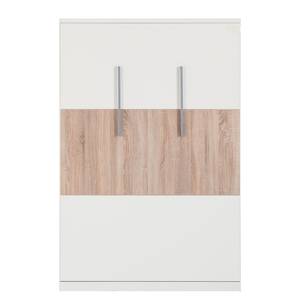 Wandklapbed combinatie Majano Wit/Sonoma eikenhouten look - 160 x 205 cm - Bonell-binnenveringmatras