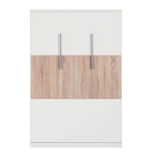 Ensemble lit mural Majano Blanc / Imitation chêne de Sonoma - 86 x 205cm - Matelas à ressorts Bonnell