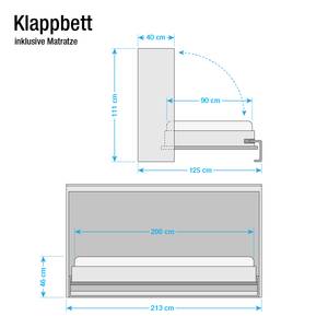 Schrankbett KiYDOO smart Weiß - 90 x 200cm - Bonellfederkernmatratze