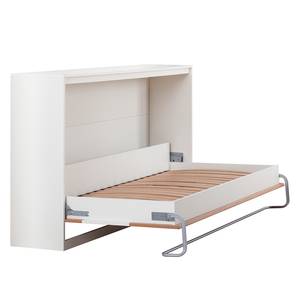 Opklapbed KiYDOO smart Kernbeukenhouten look/wit - 90 x 200cm - Bonell-binnenveringmatras