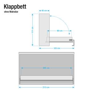 Schrankbett KiYDOO smart Nussbaum Dekor / Weiß - 90 x 200cm - Bonellfederkernmatratze