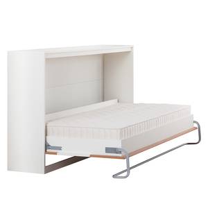 Lit escamotable KiYDOO smart Imitation duramen de hêtre / Blanc - 90 x 200cm - Matelas de mousse froide