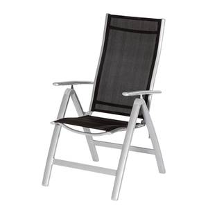 Klappsessel Carrara Aluminium - Schwarz