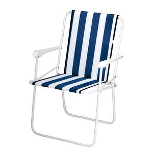 Chaises pliantes Chiemsee (lot de 4) Matériau synthétique / Textile - Blanc / Bleu