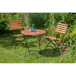 Chaises Schlossgarten I (lot de 2) Lot de 2- Acier plat / Eucalyptus massif