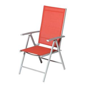 Chaise pliante Amalfi II Aluminium / Toile en fibre synthétique - Argenté / Terracotta