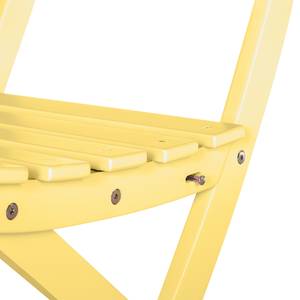 Chaises pliantes Betty Sue II (lot de 2) Acacia massif - Jaune pastel