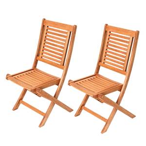 Chaises pliantes Cordoba I (lot de 2) Bois d'eucalyptus Huilé Coloris naturel