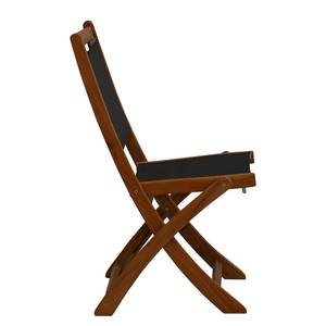 Klappstuhl Fairchild II (2er-Set) Textilene / Teak massiv - Schwarz