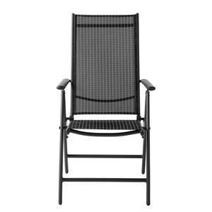 Klapstoelen Linu I (2-delige set) textileen/aluminium - zwart/grijs