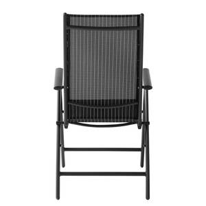 Chaises pliantes Linu I (lot de 2) Textilène / Aluminium - Noir / Gris