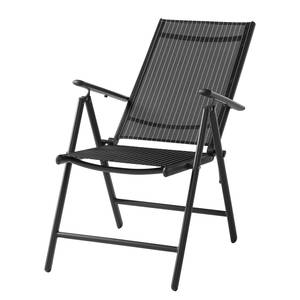 Chaises pliantes Linu I (lot de 2) Textilène / Aluminium - Noir / Gris