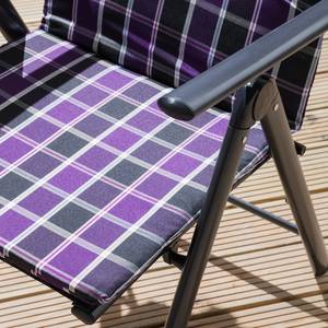 Chaises pliantes Lübeck (lot de 2) Aluminium / Tissu - Noir / Violet