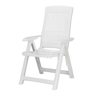 Chaise pliante Santiago VII Pliante - Avec coussin - Matière synthétique / Textile - Blanc / Rayures vertes et blanches