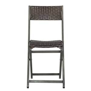 Chaises pliantes Saronno (lot de 2) Acier / Polyrotin Anthracite Marron