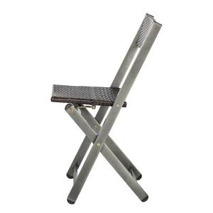 Chaises pliantes Saronno (lot de 2) Acier / Polyrotin - Anthracite / Marron