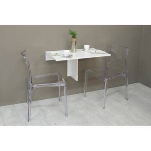 Table pliante Lintgen Blanc - Bois manufacturé - 80 x 42 x 50 cm