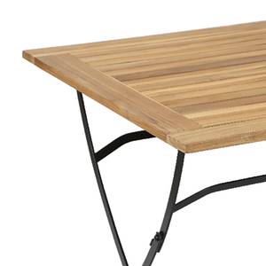 Klapptisch Peru II Teak massiv / Stahl - Schwarz