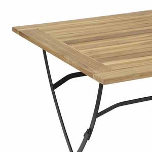 Klapptisch Peru II Teak massiv / Stahl - Schwarz