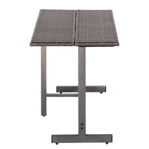 Table pliable Saronno I Acier / Tressage en matière synthétique Anthracite Marron