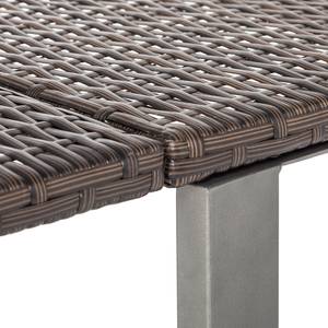 Table pliable Saronno I Acier / Tressage en matière synthétique Anthracite Marron