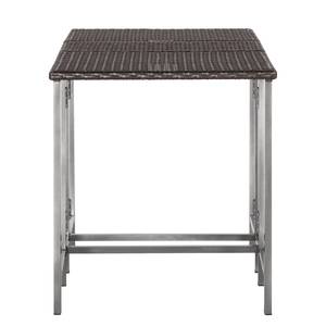 Table pliable Saronno II Acier / Tressage en matière synthétique Anthracite Marron