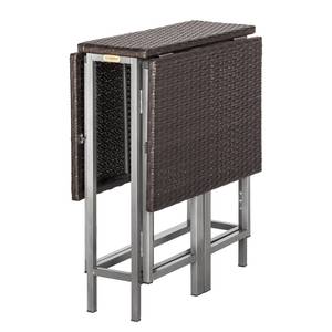 Klapptisch Saronno II Stahl/Polyrattan Anthrazit/Braun