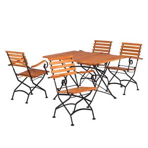 Chaises Schlossgarten I (lot de 2) Lot de 2- Acier plat / Eucalyptus massif