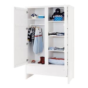 Armoire à vêtements Aura (2 portes) Pin - Blanc - Lasuré