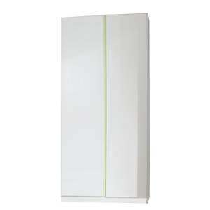 Armoire à vêtements Bibo I Blanc alpin / Vert pomme - 95 cm - 2 portes