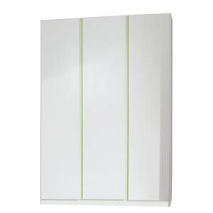 Armoire à vêtements Bibo I Blanc alpin / Vert pomme - 123 cm - 3 portes