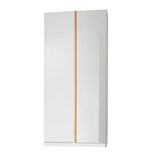 Armoire à vêtements Bibo I Blanc alpin / Orange - 95 cm - 2 portes