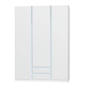 Armoire à vêtements Bibo II Blanc alpin /  Denim bleu - Largeur : 135 cm - 3 portes - 2