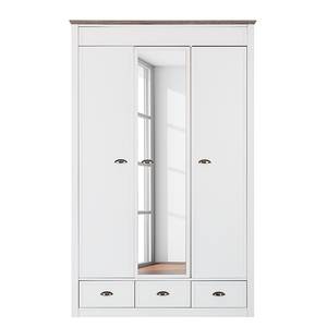 Kledingkast Chateau wit/San Remo eikenhouten look - Breedte: 137 cm - 3 deuren