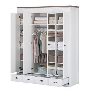 Kleiderschrank Chateau Weiß/Eiche Sanremo Dekor - Breite: 180 cm - 4 Türen