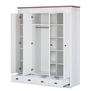 Kleiderschrank Chateau Weiß/Eiche Sanremo Dekor - Breite: 180 cm - 4 Türen