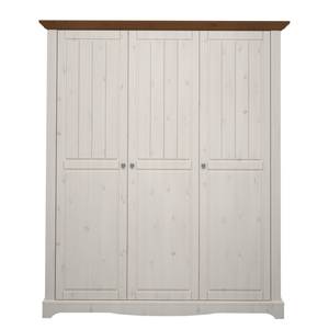 Armoire à vêtements Karlotta (3 portes) Pin / Blanc lavé - White Washed / Provence